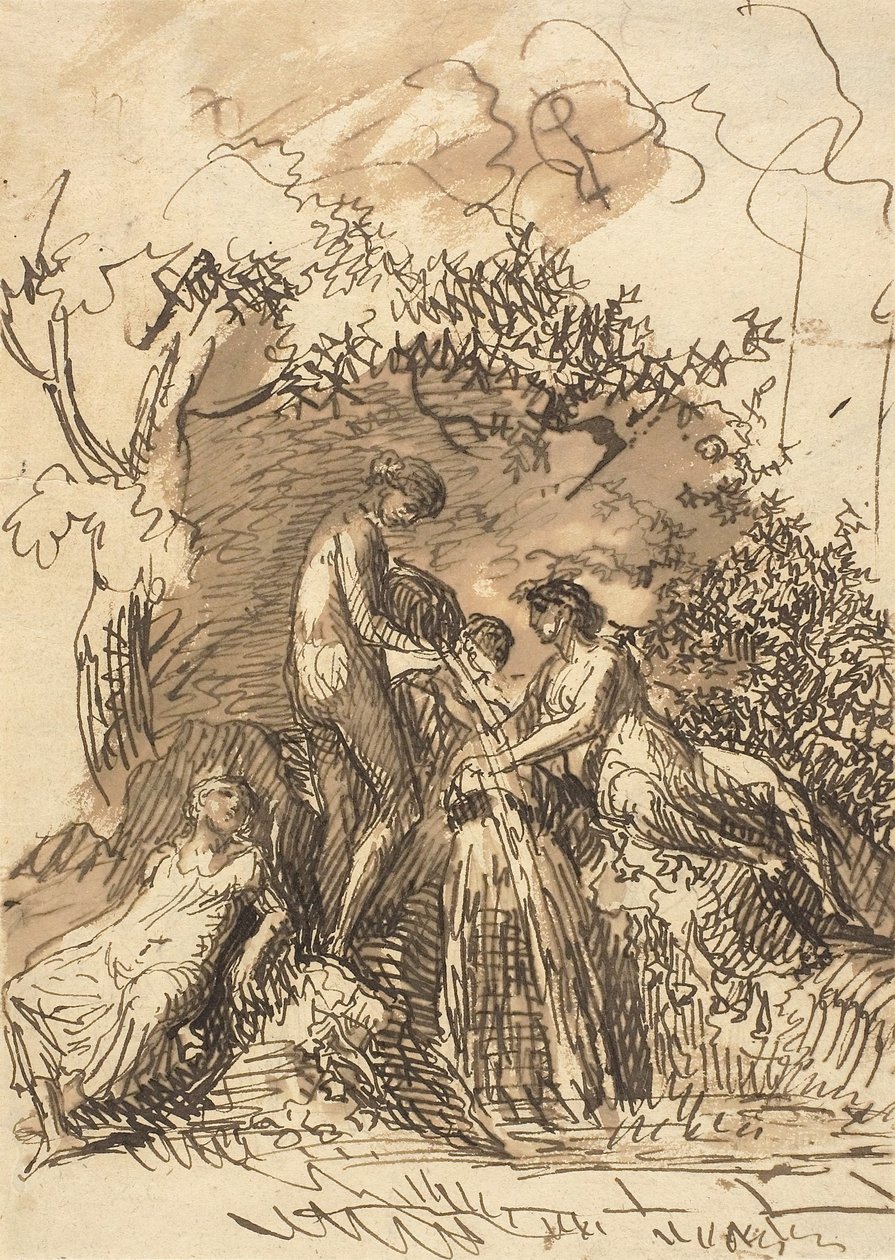 Jeunes filles à une fontaine - Johann Christian Reinhart