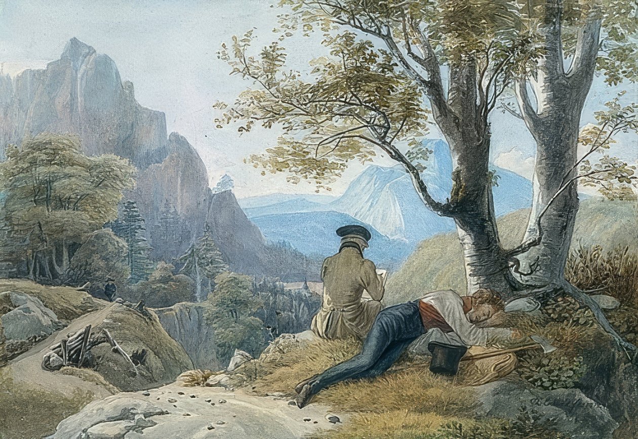Artistes en repos dans la montagne - Johann Christoph Erhard
