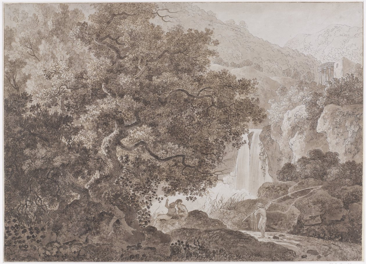 Paysage montagneux boisé (Tivoli) - Johann Conrad Steiner
