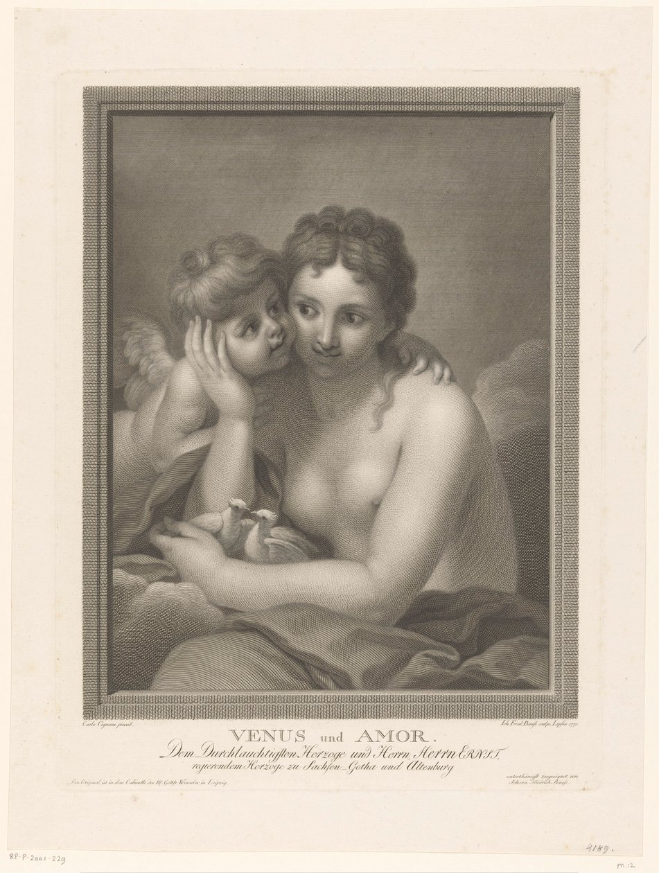 Vénus et Amour - Johann Friedrich Bause
