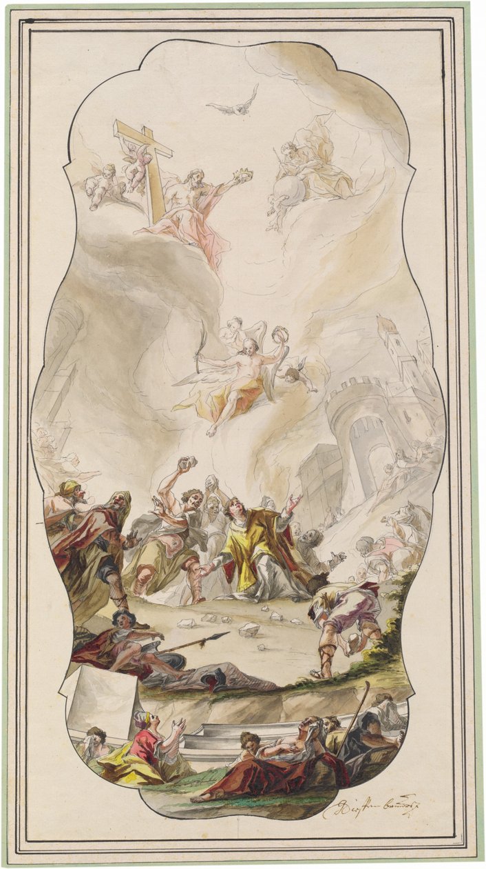 La Lapidation de Saint Étienne - Johann Georg Dieffenbrunner