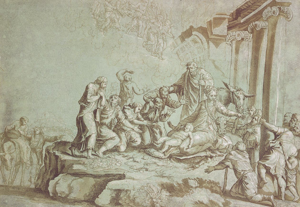 Adoration des bergers - Johann Gottlieb Prestel