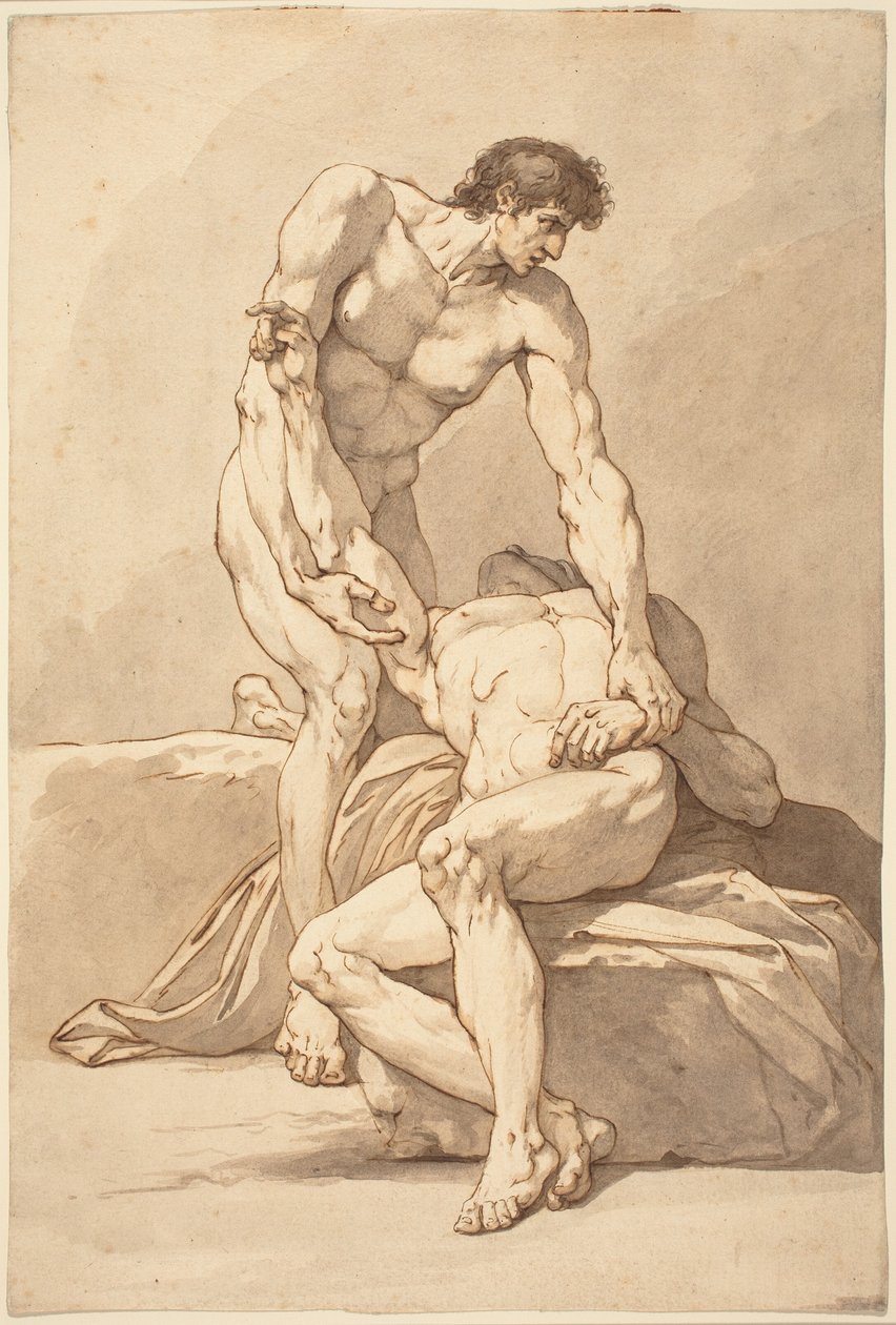 Deux hommes nus - Johann Heinrich Lips