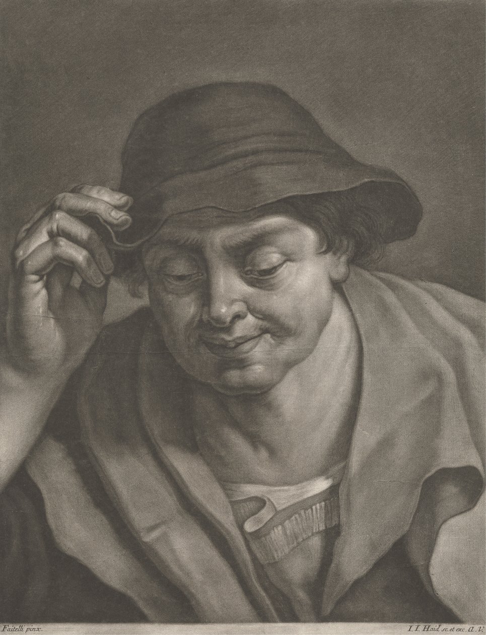 Homme portant un chapeau - Johann Jacobus Haid