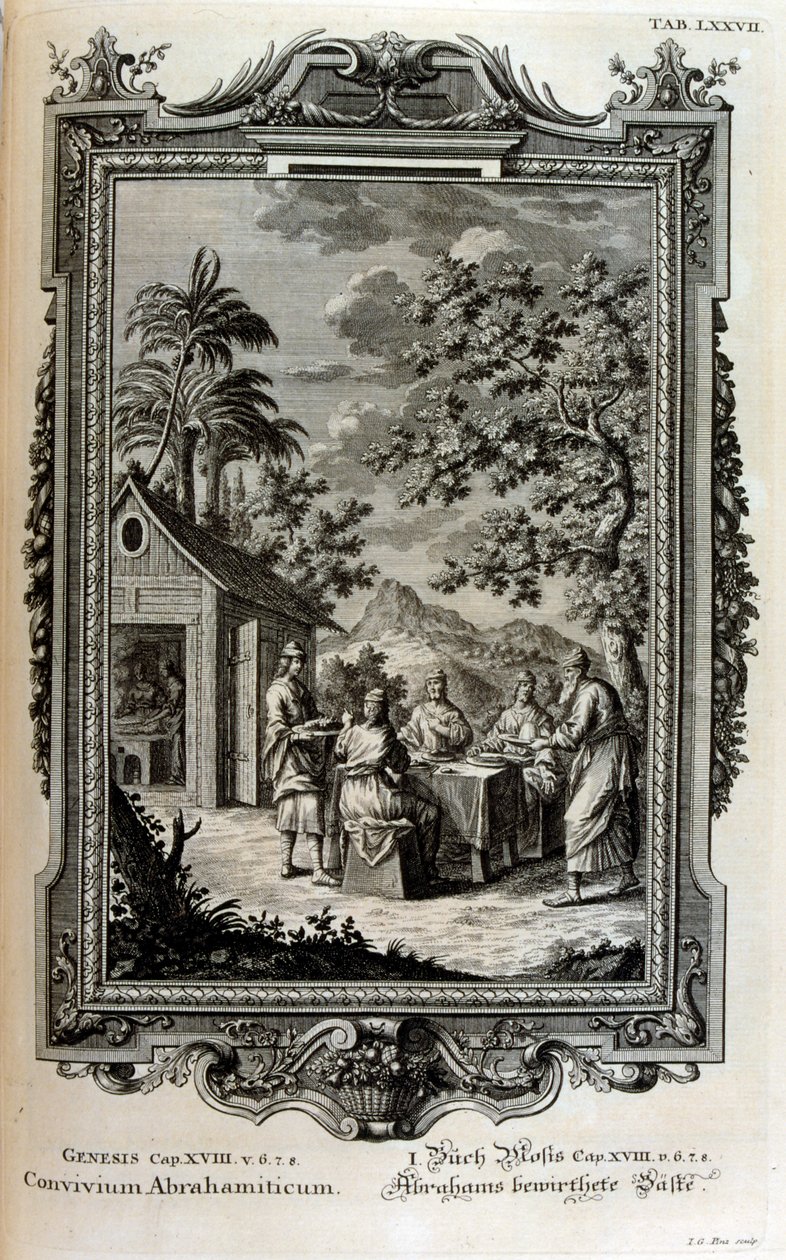 Abraham visité par des anges - Johann Jakob Scheuchzer