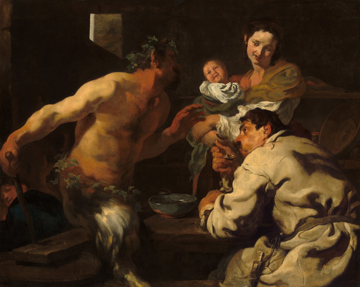 Le satyre et le paysan - Johann Liss