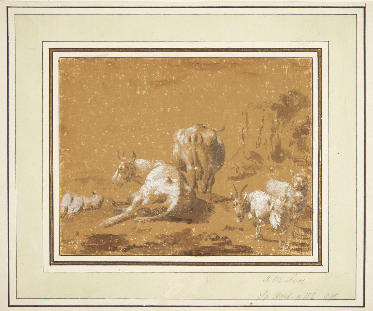 Paysage avec vaches et chèvres - Johann Melchior Roos