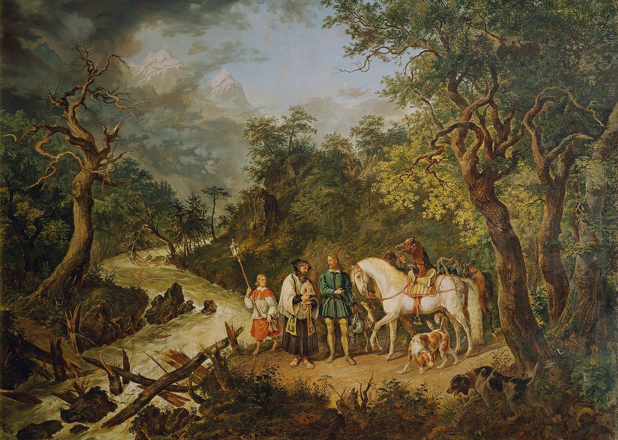 Rodolphe de Habsbourg et le prêtre - Johann Nepomuk Höchle