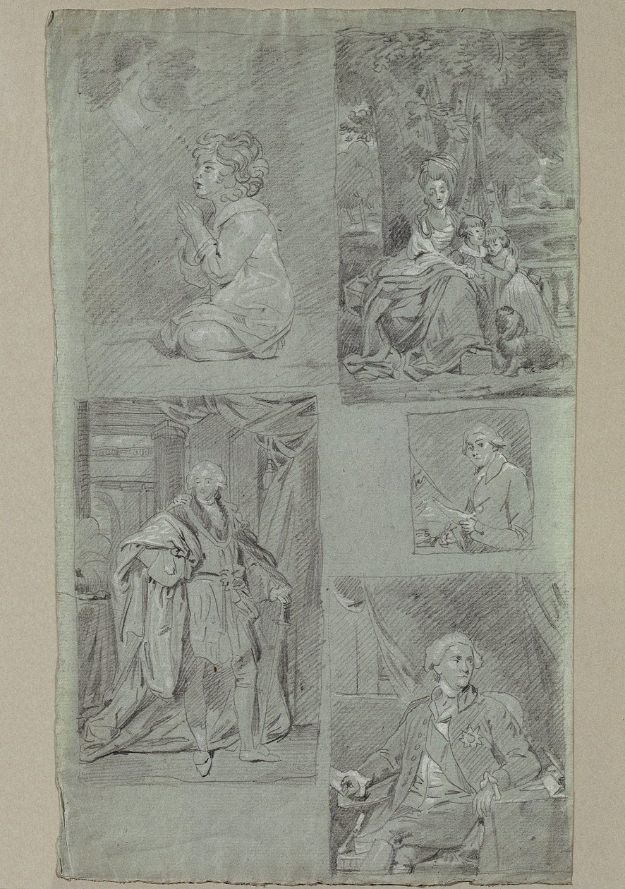 5 études de portraits - Johann Peter Krafft