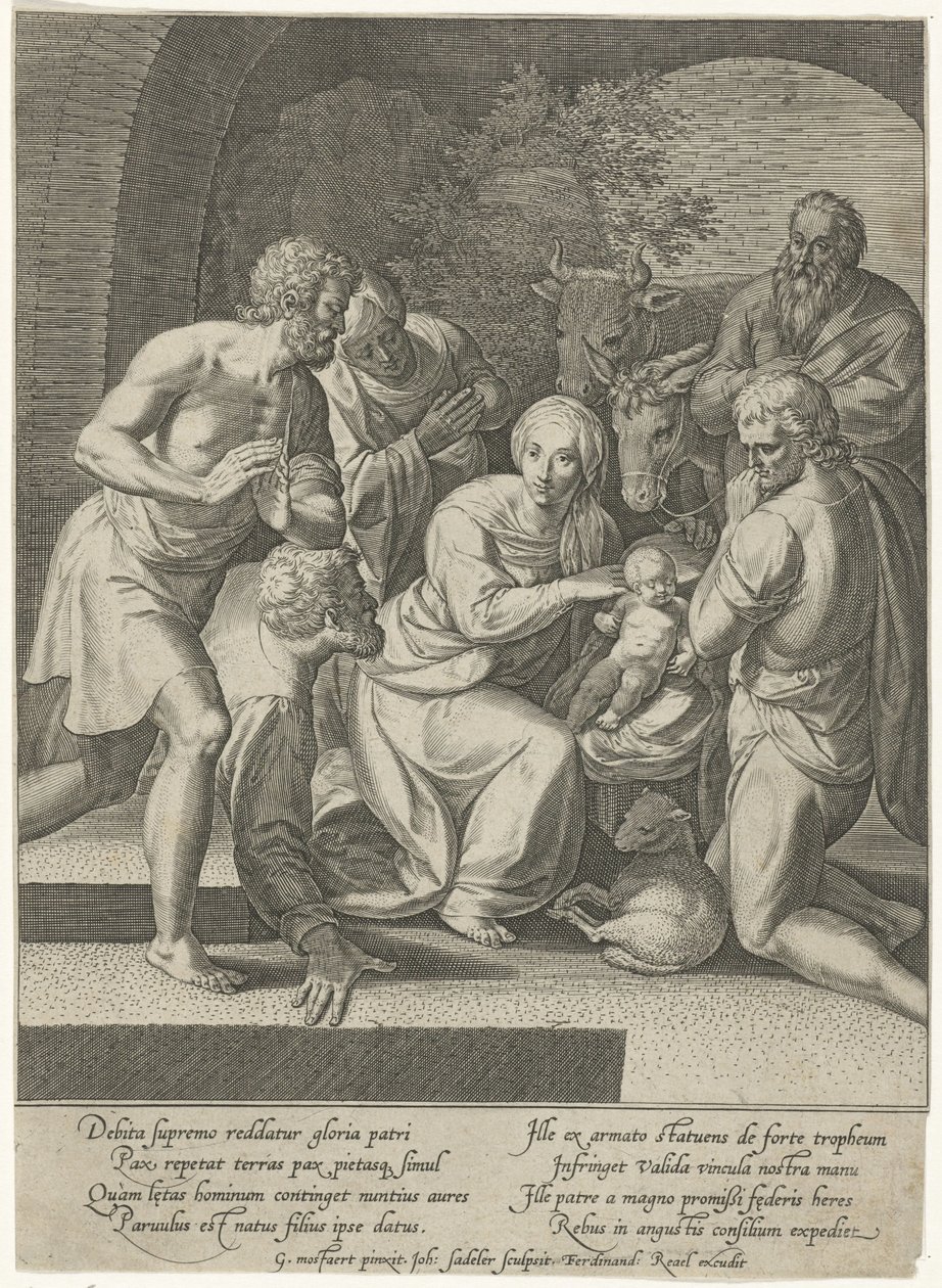 Adoration des bergers dans une niche - Johann Sadeler (I)