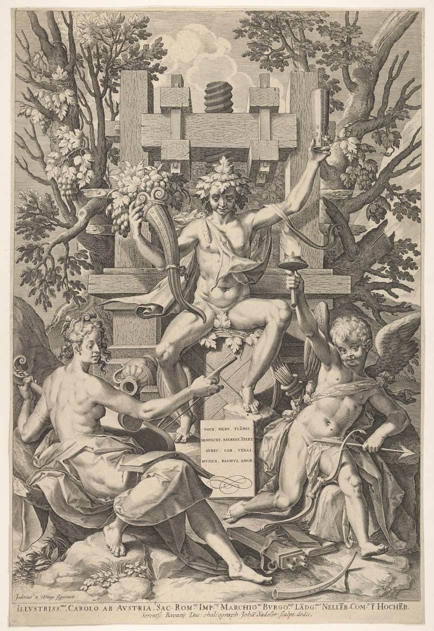 Bacchus, Musique, Amour, 1575-1600 - Johann Sadeler I