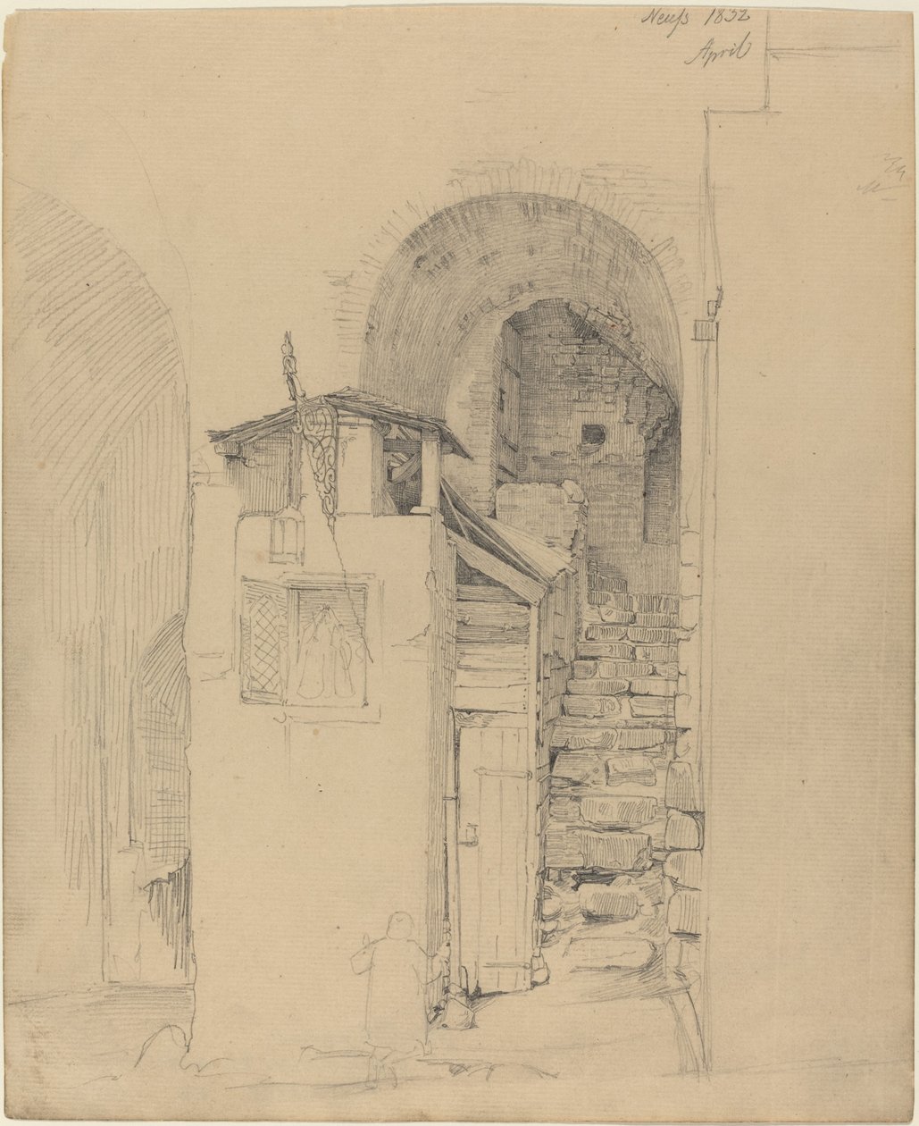 Escaliers en ruine à Neuss - Johann Wilhelm Schirmer