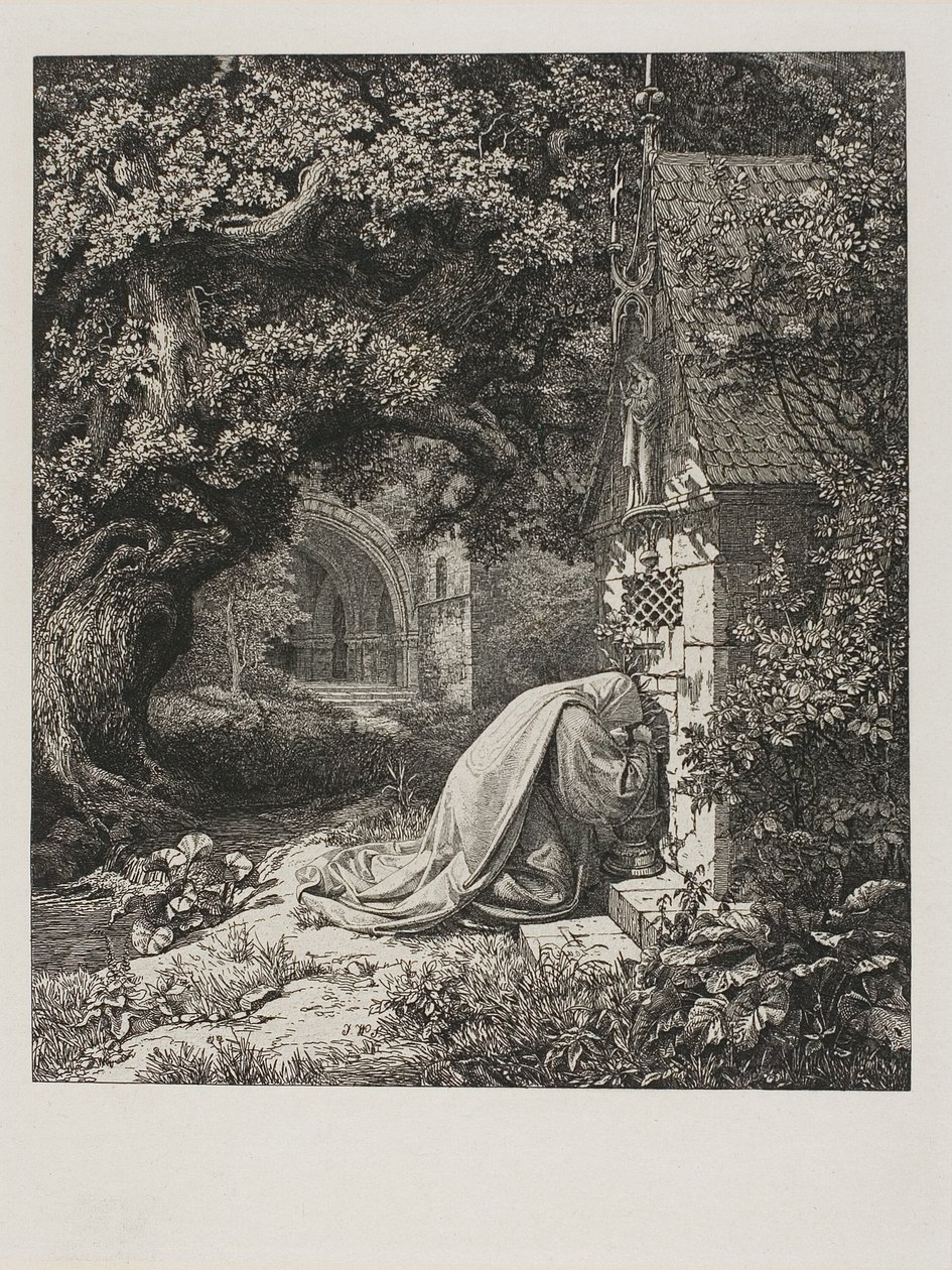 La nonne en prière - Johann Wilhelm Schirmer