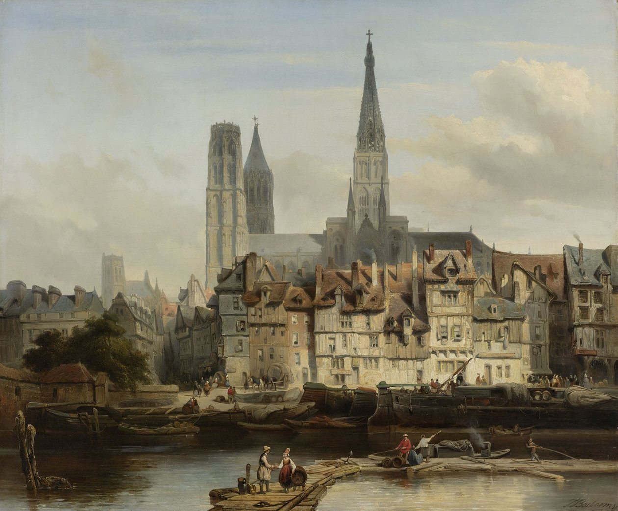 Le Quai de Paris à Rouen, Johannes Bosboom, 1839 - Johannes Bosboom