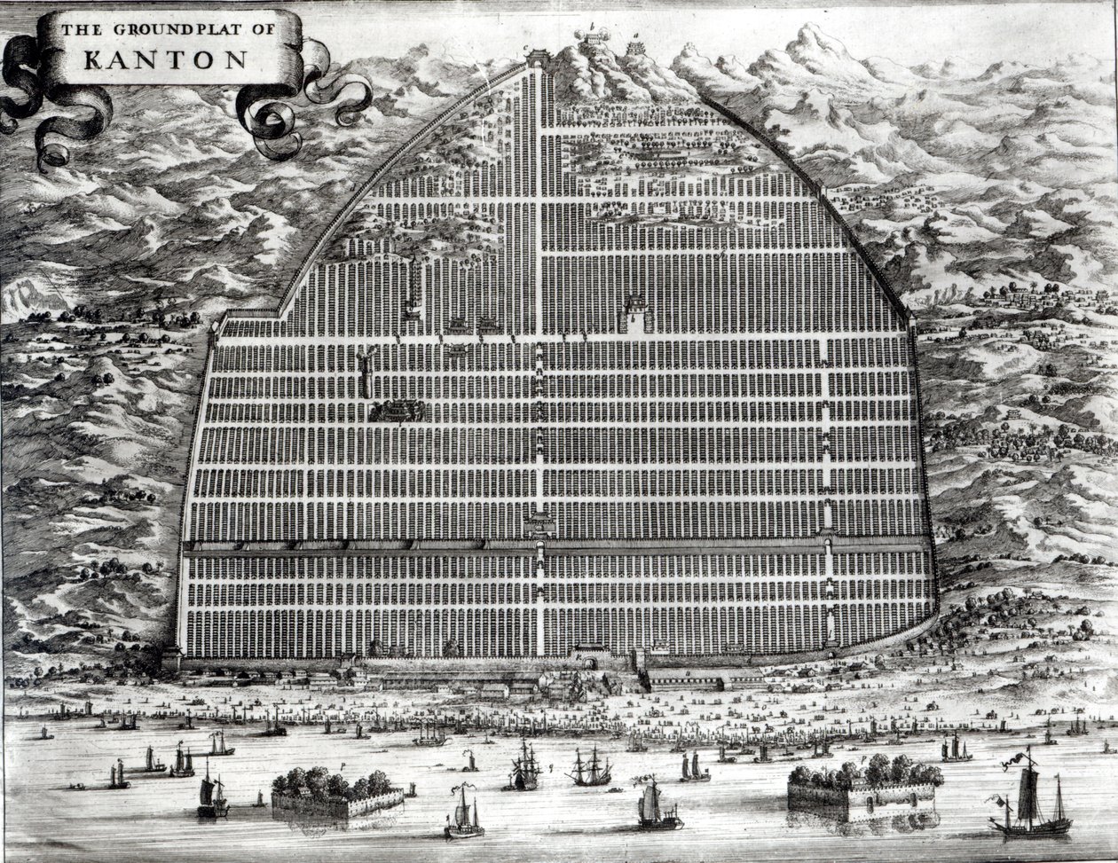 Plan au sol de Canton, Chine - Johannes Nieuhoff