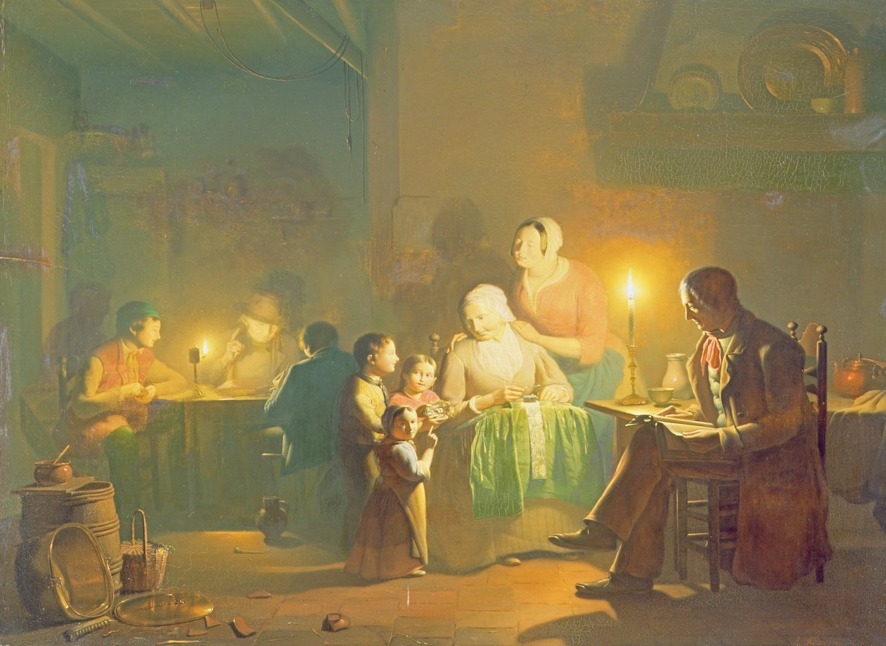 Intérieur à la chandelle - Johannes Rosiere
