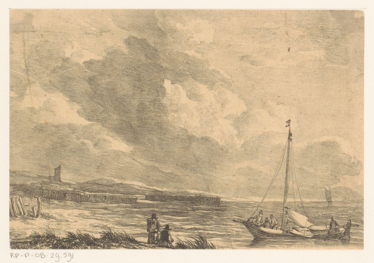Voilier accostant - Johannes Christiaan Schotel