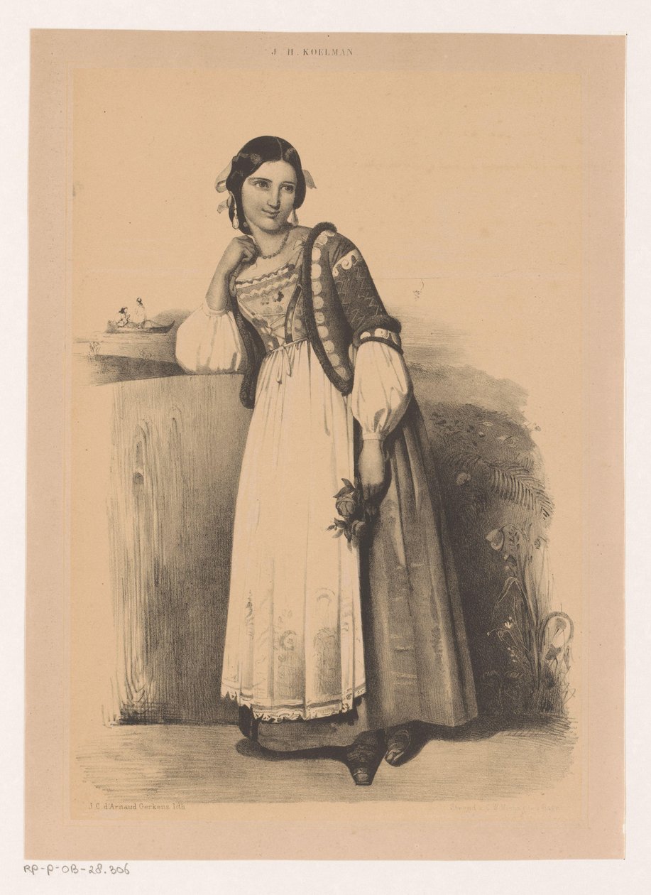 Femme en costume italien - Johannes Christiaan d