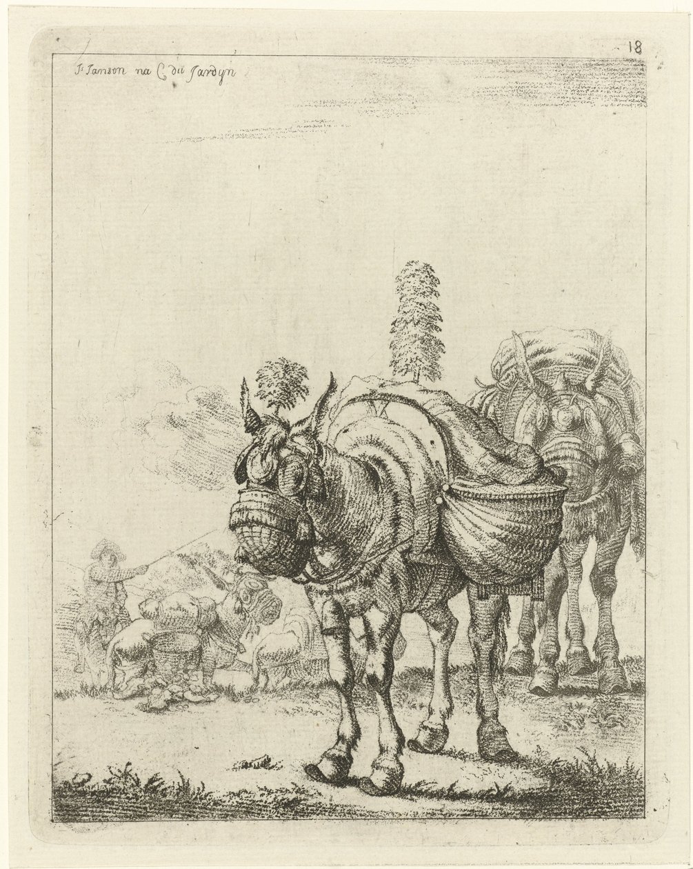 Deux mules chargées - Johannes Janson
