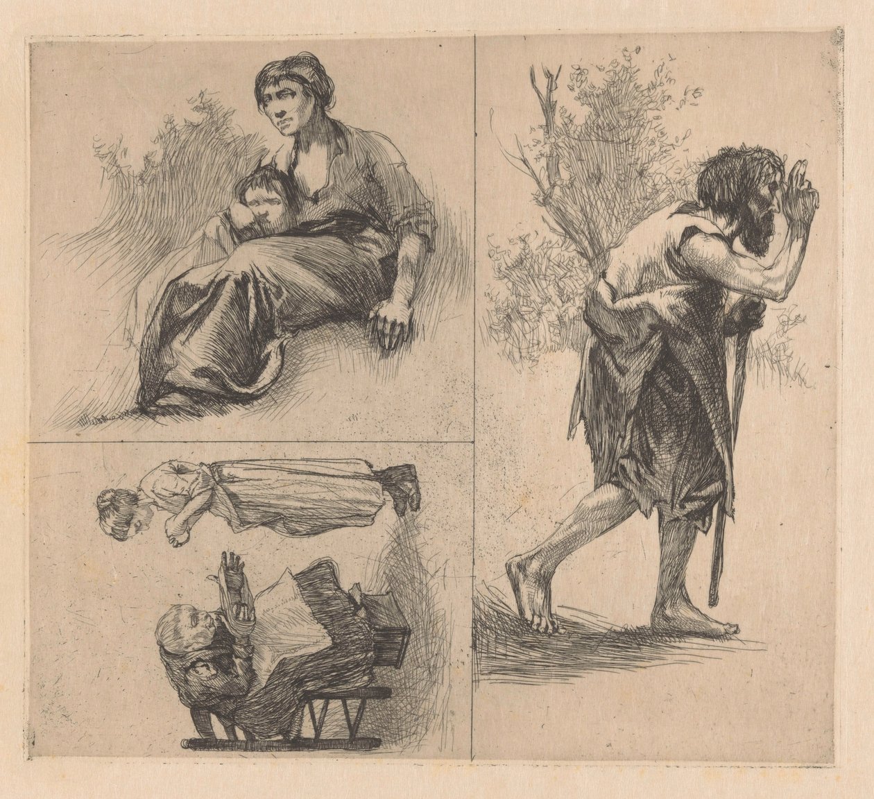 Trois scènes avec des figures humaines - Johannes Josephus Aarts