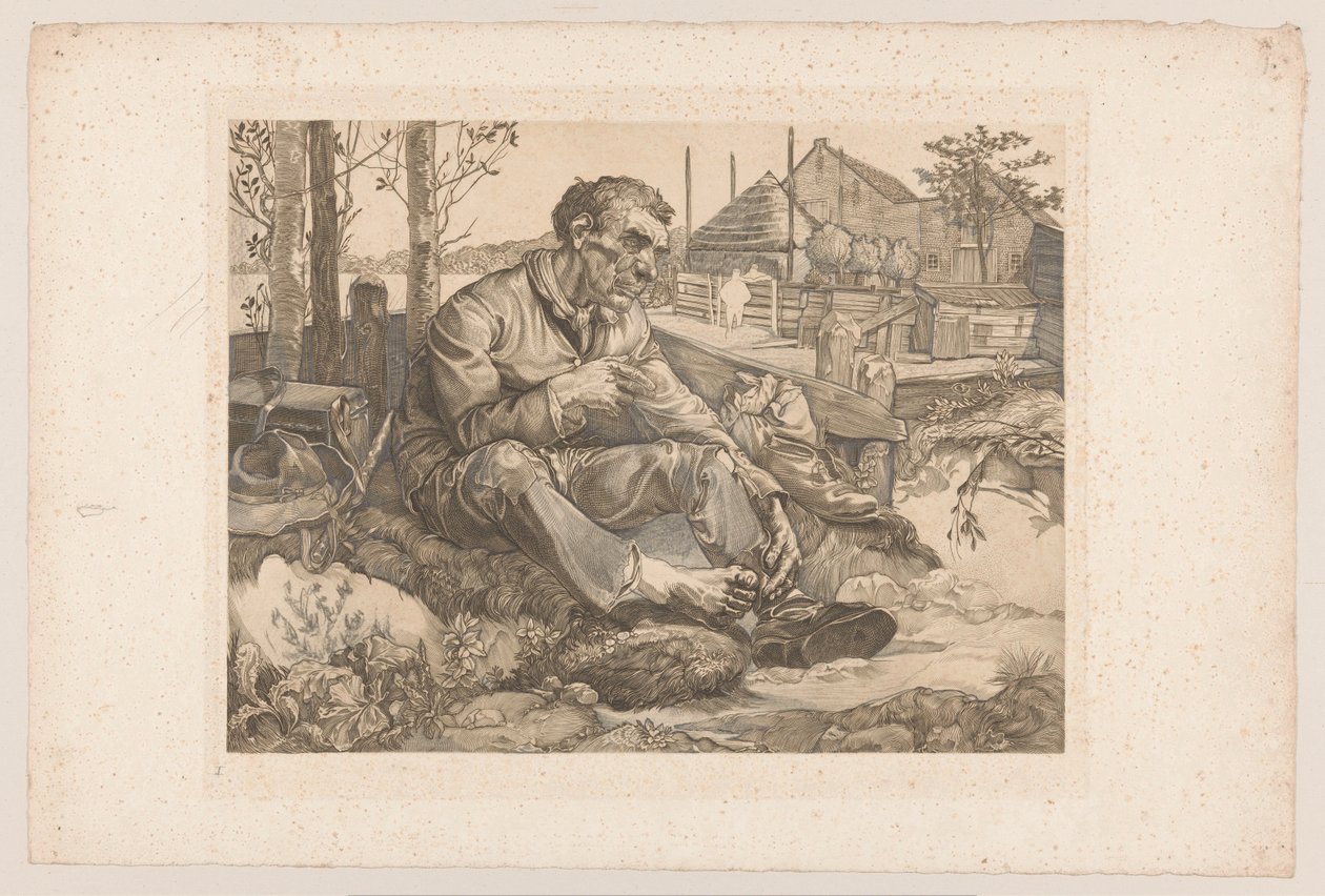 Homme se reposant près d