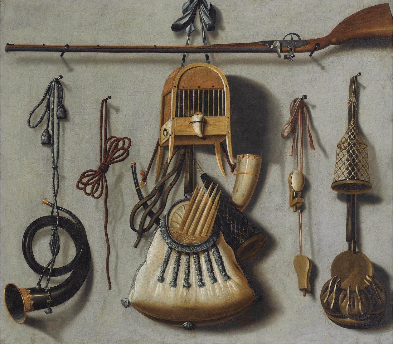 Nature morte avec équipement de chasse - Johannes Leemans