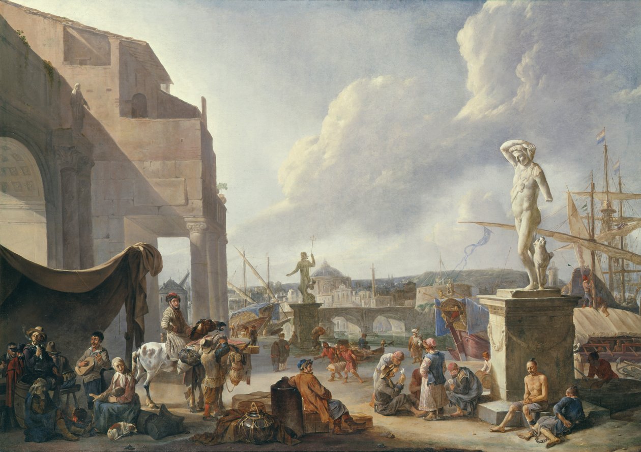 Port italien - Johannes Lingelbach