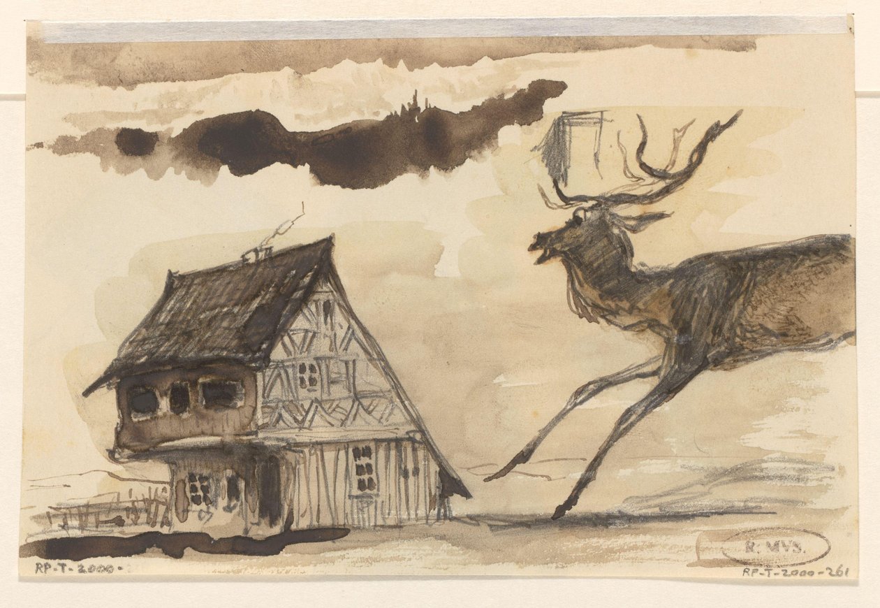 Maison et cerf - Johannes Tavenraat