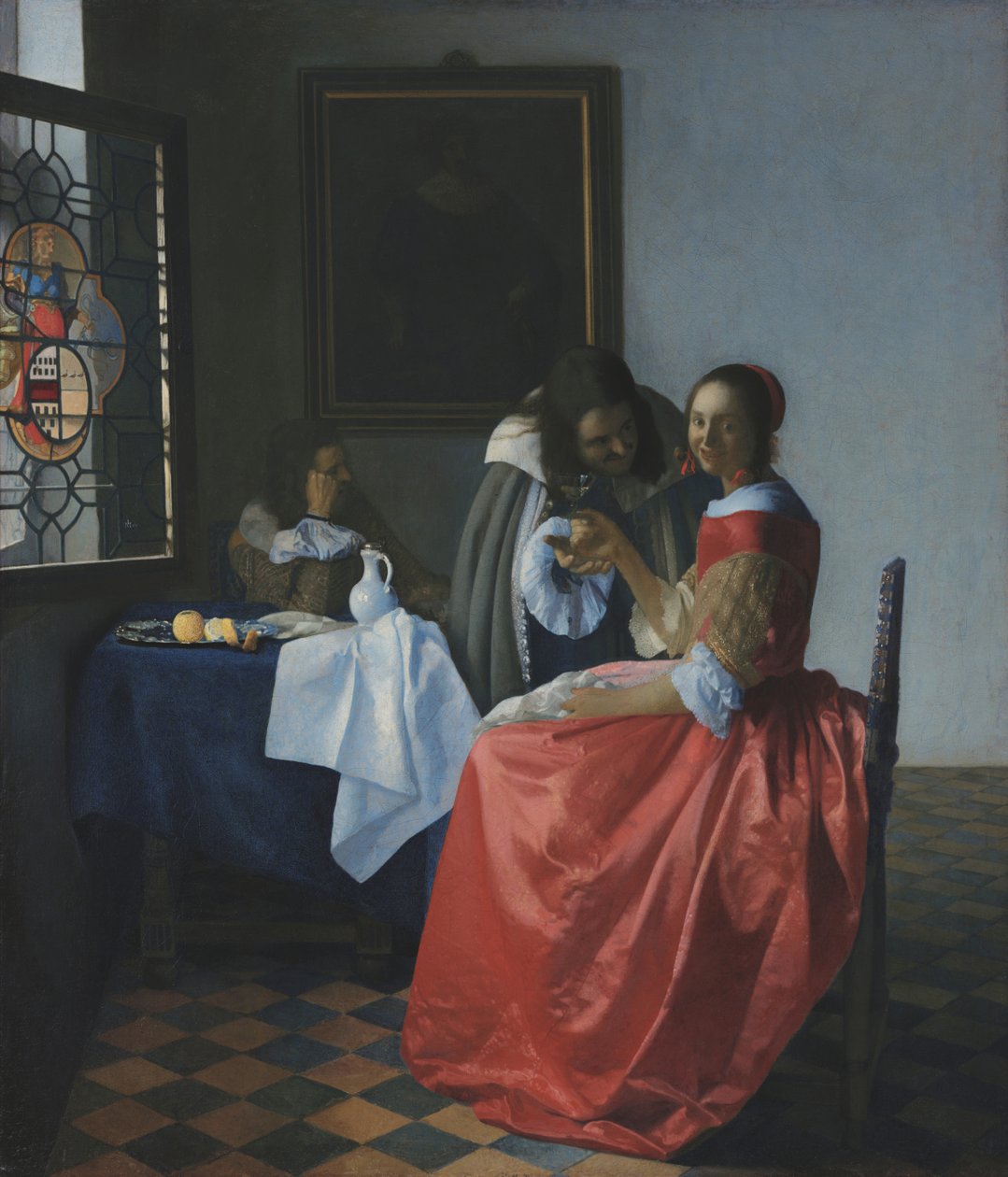 Jeune femme avec un verre de vin - Johannes Vermeer