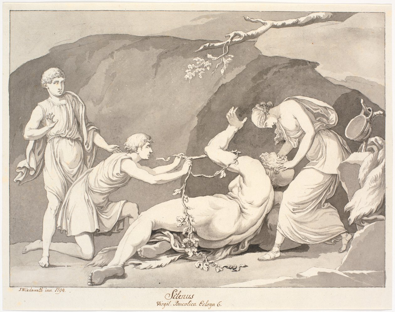 Silenus / Virgile. Bucolia Ecloga 6. - Johannes Wiedewelt