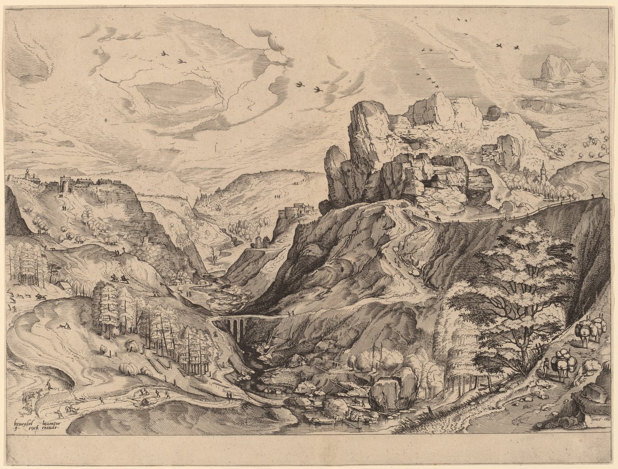 Paysage alpin - Johannes and Lucas van Doetechum after Pieter Bruegel the Elder