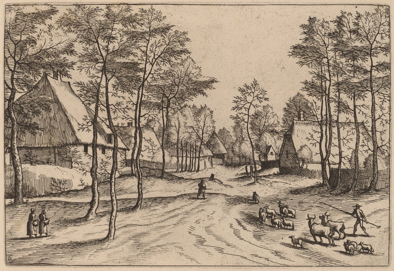 Rue de village - Johannes van Doetechum, the Elder and Lucas