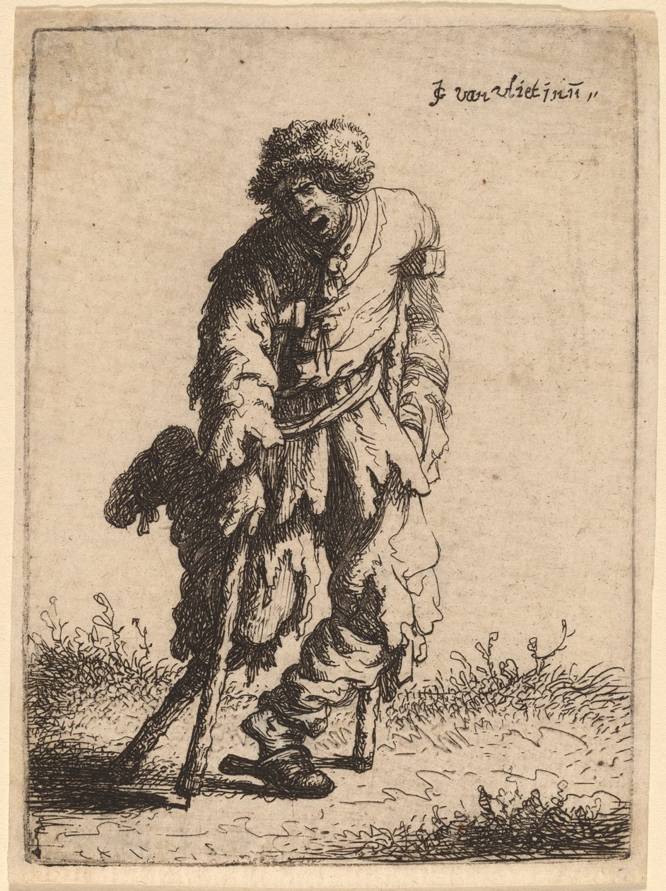 Mendiant avec une jambe de bois - Johannes van Vliet