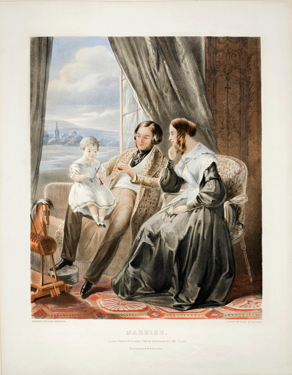 Mariés, lithographie de Thomas Fairland, publiée par Ackermann et Co., 1840 - John Absolon