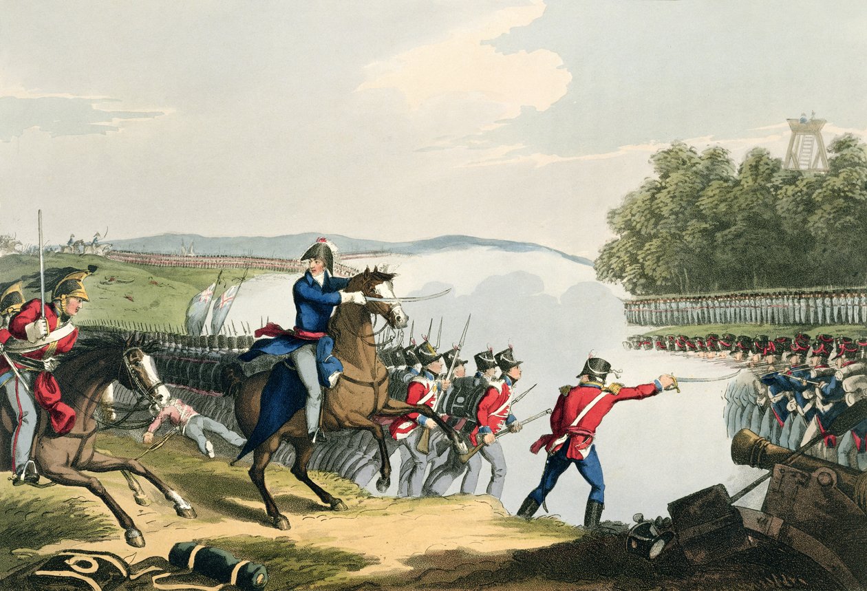 La bataille de Waterloo décidée par le duc de Wellington, gravée par Matthew Dubourg de 