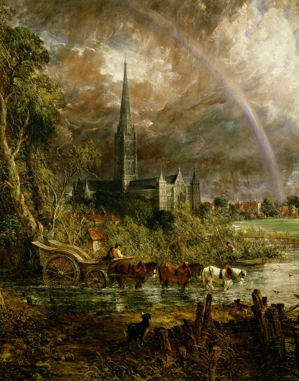 Cathédrale de Salisbury depuis les prés, 1831 (détail) - John Constable