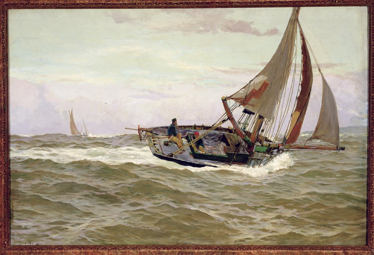 Un bateau de pêche dans une forte brise - John Fraser