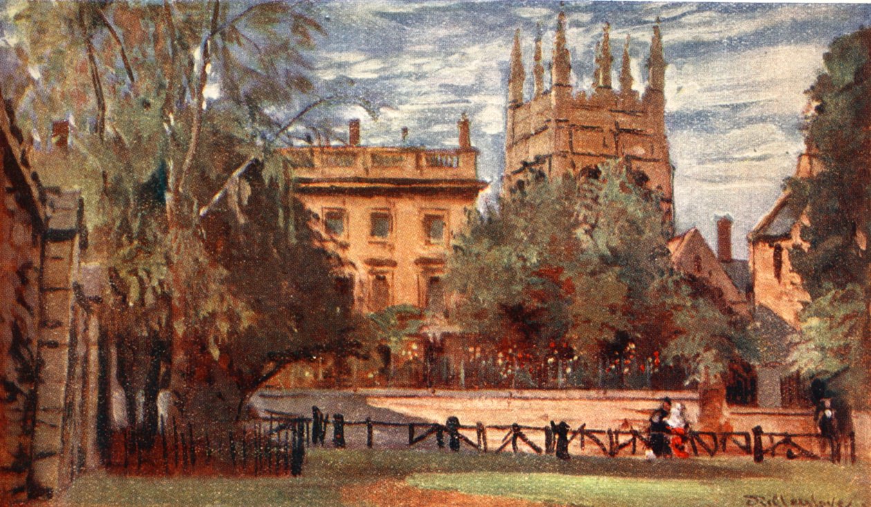 Corpus Christi College et Merton Tower, depuis Christ Church Meadows, 1903 - John Fulleylove