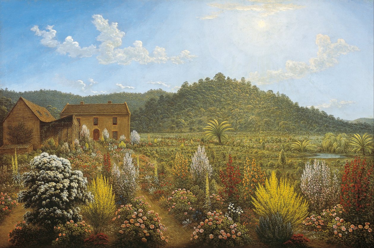 Vue de la maison et du jardin de l