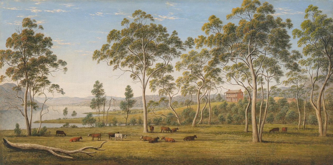Maison de M. Robinson sur la Derwent, Terre de Van Diemen - John Glover