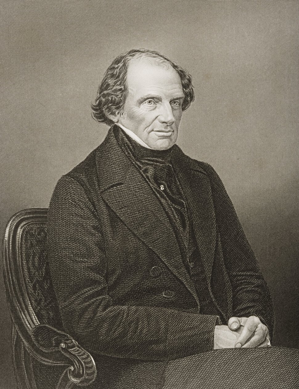 Lord John Russell (1792-1878) 1er comte Russell, gravé par D.J. Pound d