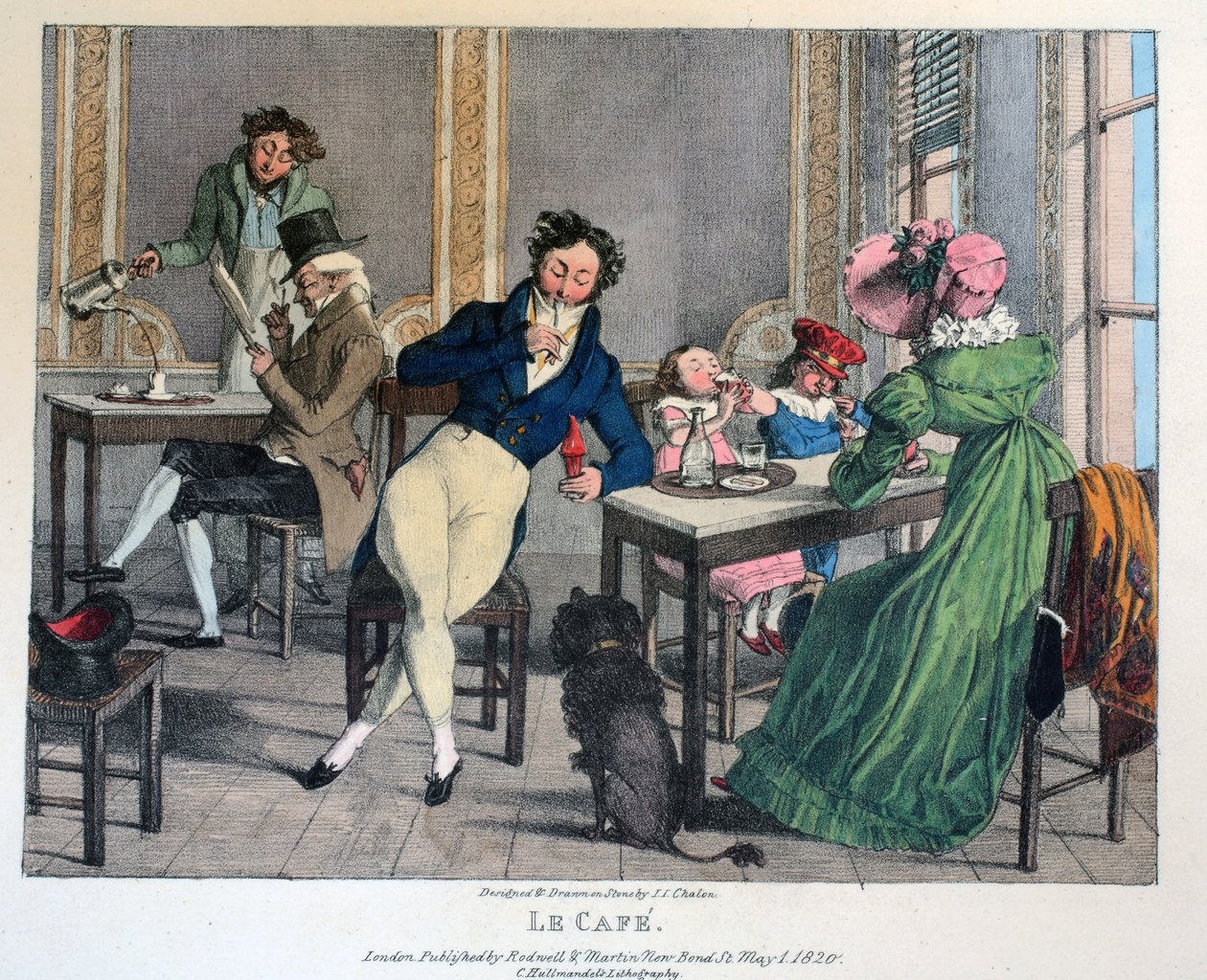 Le Café, publié par Rodwell et Martin, 1820 - John James Chalon