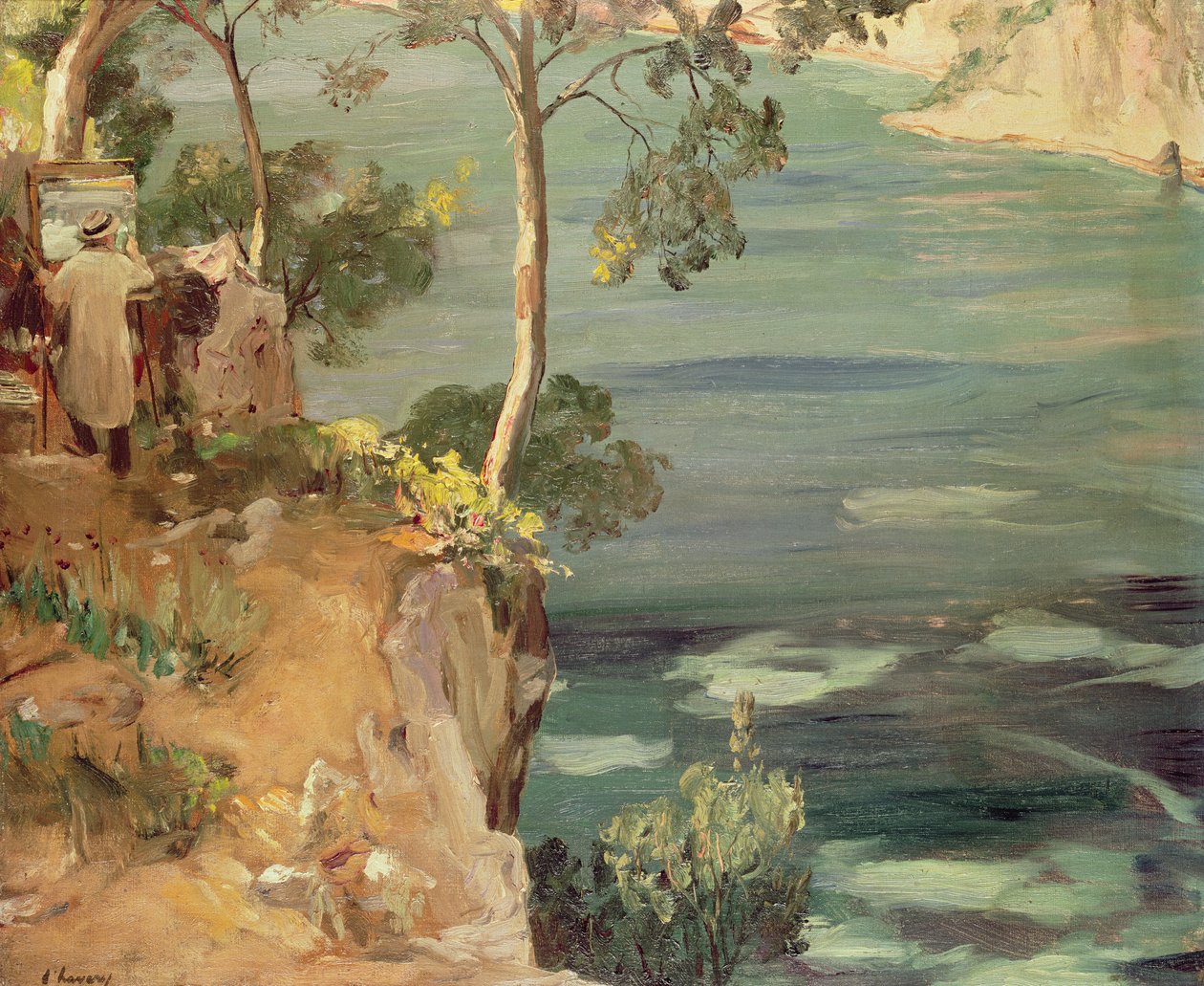La Baie Bleue : M. Churchill sur la Riviera - John Lavery