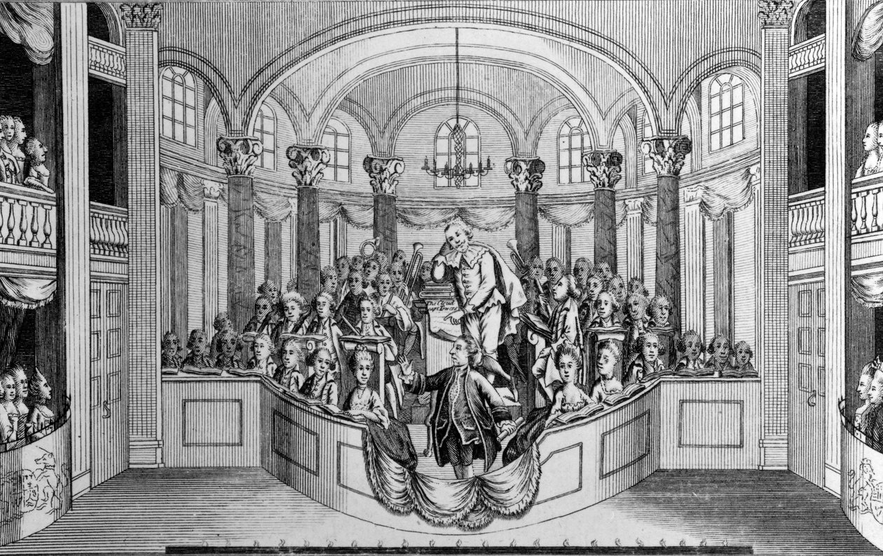 M. Garrick récitant son Ode au théâtre de Drury Lane, lors de la dédicace d
