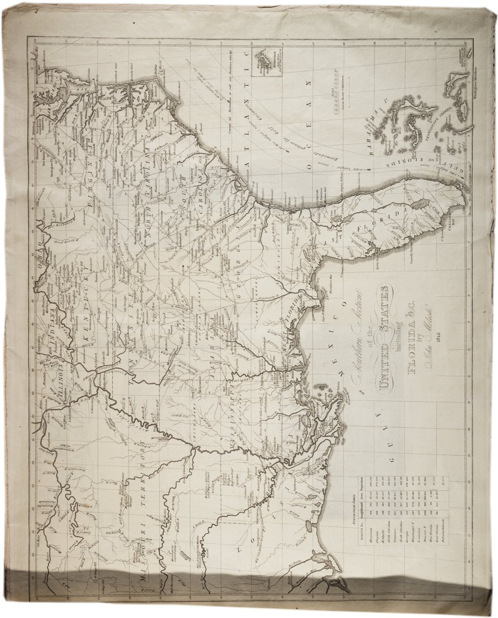 Carte des États-Unis, 1816 - John Melish