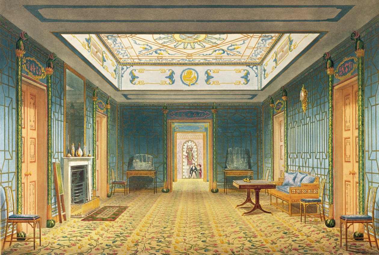 Le double vestibule ou galerie (sud) au-dessus du corridor des vues du Royal Pavilion, Brighton par John Nash - John Nash