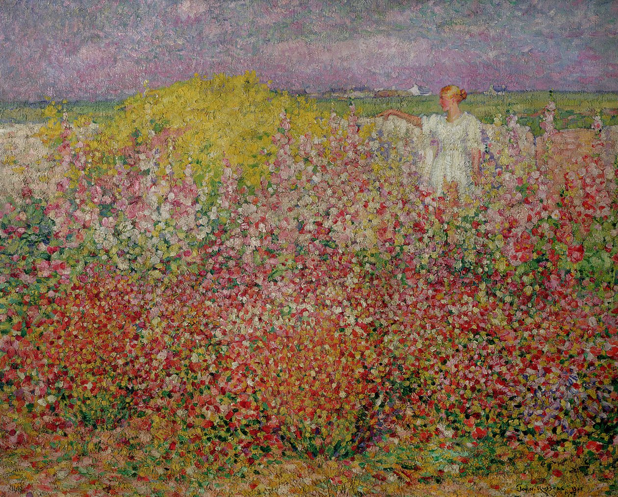 Mme Russell parmi les fleurs à Belle Isle, 1927 - John Russell