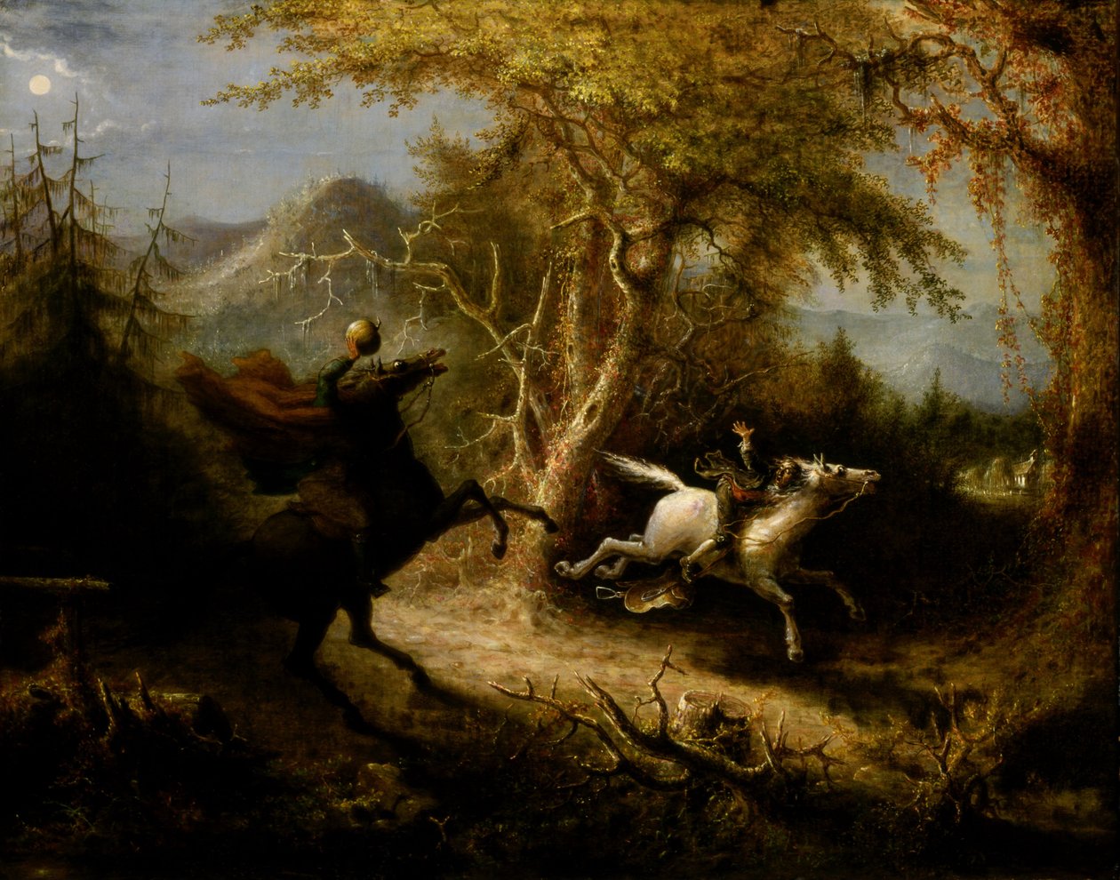 Le Cavalier sans tête poursuivant Ichabod Crane - John Quidor