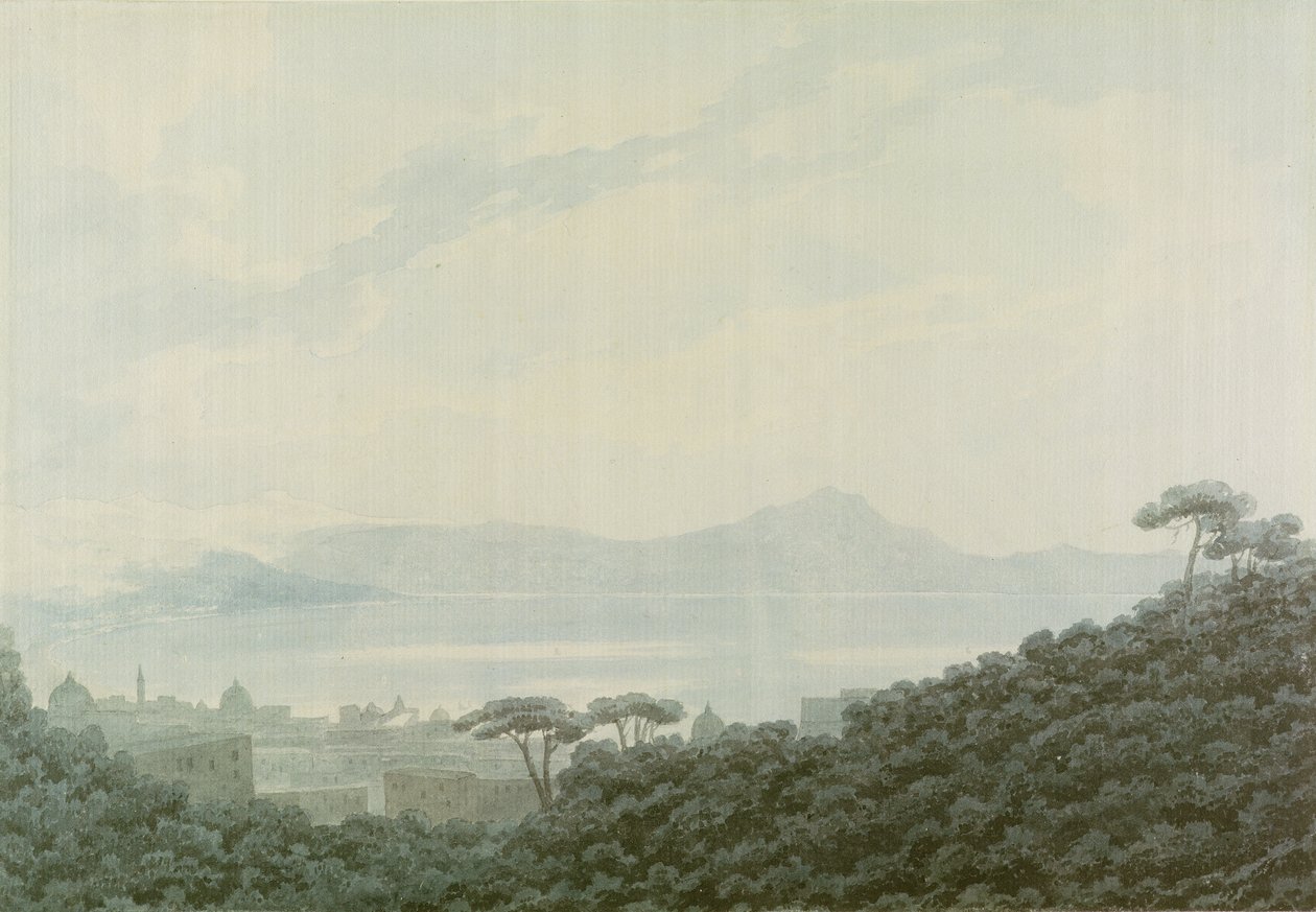 La baie de Naples depuis Capodimonte, Italie, vers 1790 - John Robert Cozens