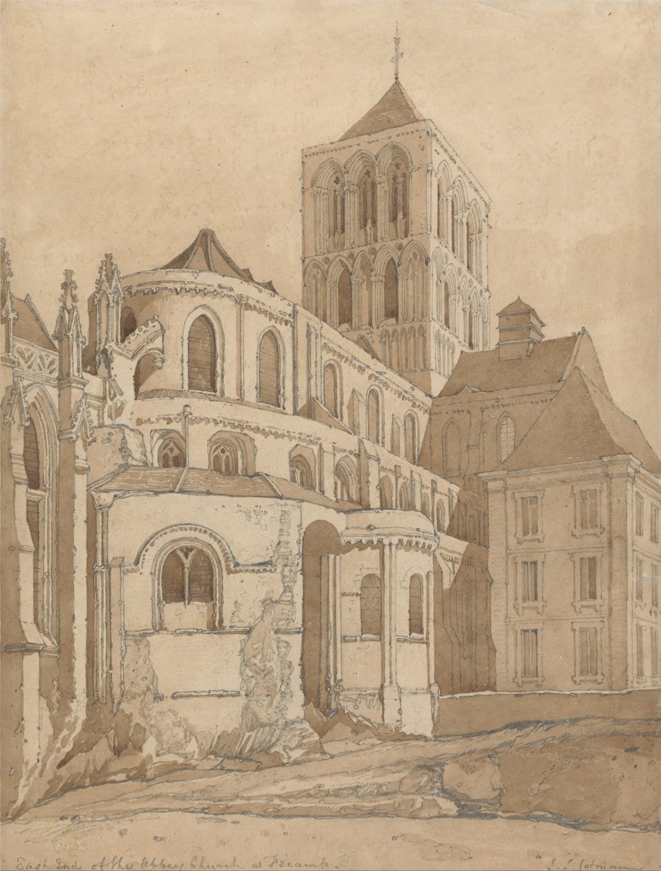 Église abbatiale de Fécamp, Normandie - John Sell Cotman